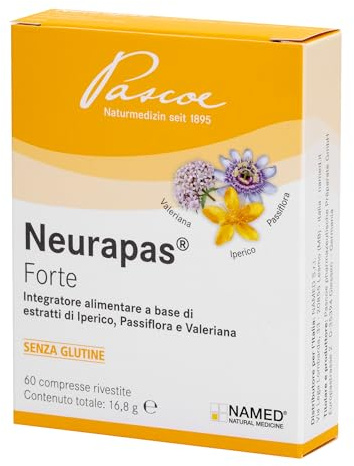 NAMED Neurapas Forte Integratore Alimentare Naturale con Iperico, Passiflora e Valeriana | Supporta il Tono dell’Umore e il Rilassamento | Integratori Stress, Ansia e Insonnia | 60 Compresse da 16,8 g