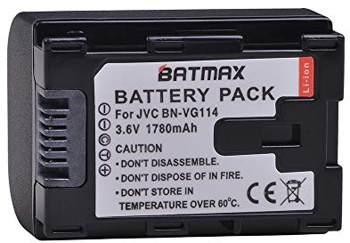 Batmax 1780mAh BN-VG114 Battery for JVC BN-VG107U, BN-VG108U, BN-VG114U, BN-VG121U, BN-VG138U Camcorder Batteries