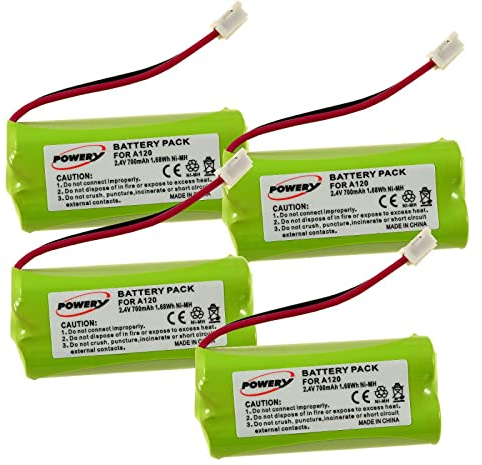 4 batterie per telefono cordless Siemens gigaset A245, A265, A160, 2,4 V, NiMH