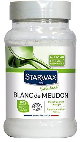 STARWAX SOLUVERT - Blanc de Meudon - Polit et Fait Briller - Sans Rayer - Argenterie, Inox, Alu, Vitre, Miroir, Plastique - 100% d'Origine Naturelle - - Fabrication Française - 480g