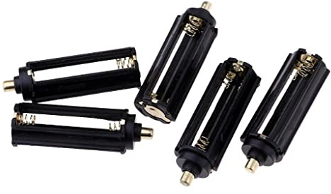 zalati 5 st batterihållare AAA fodral förvaringsbox batteri organiserare behållare med trådledningar svart för camping ficklampa