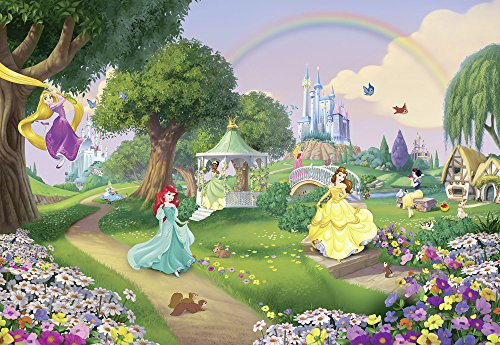 Komar Principessa Rainbow - Carta da parati per cameretta dei bambini, dimensioni: 368 x 254 cm