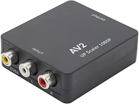 RCA zu HDMI Konverter, 1080P RCA Composite CVBS AV zu HDMI Video Audio Konverter Adapter mit USB Stromkabel für PS2, für Wii, für