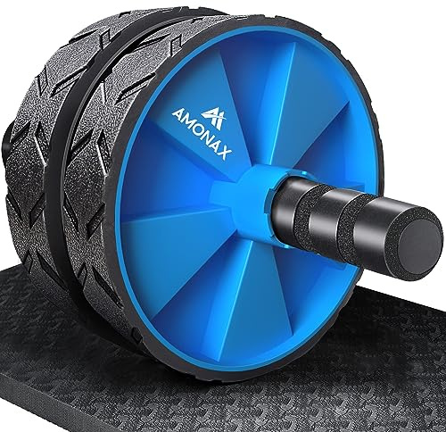Amonax Roue Abdominale Convertible, Ab Roller Wheel, Roulette Abdominaux Exercice pour Abdominaux, Roue de Fitness pour Musculation Sport Maison Materiel pour Homme Femme (Bleu)