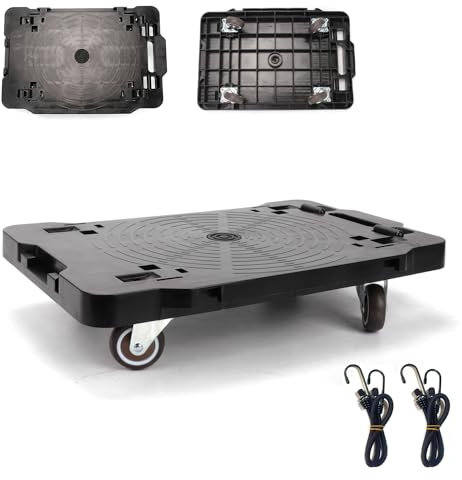 BLOHEIWA Furniture Moving Dolly With Lock,Portable, Heavy-Duty Rollers, Leg Movers for Furniture, 4-Wheel Small Flat Mover, 440 LBS/200KG Capacity,1-Pack Black Plant Dolly Cart With Brake (Classic)