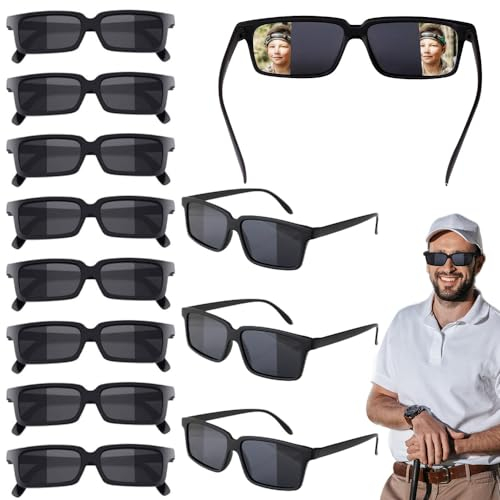 CLIUNT Detektiv brille kinder, 12 Stück Agent Brille, Polizei Geheimagent Sonnenbrille, Rückansicht Detektiv Brille, für Kinder und Erwachsene Abschlussfeiertage Geburtstagsfeier, Schwarz