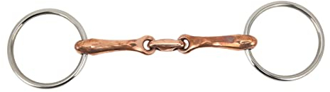 PerGar Trensengebiss aus Edelstahl, 135 Mm Pferdemaulgebiss, Trense mit Kupferverbindung und Losem Ring, Anti-Beiß-Trense mit Losem Ring, Trensengebiss für Pferdefarm-Training Im Freien