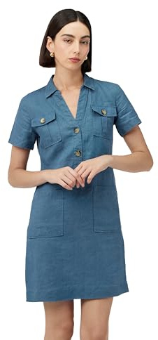 CAROLL Robe Courte 100% lin Manches courtes