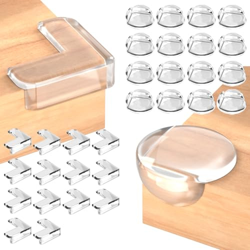 Wantli Protector Esquinas Bebe,Protecciones Cobertura, 30x Esquineras Protectoras Bebe, Anticolisión Tira para Seguridad Bebés Y Niños, Protector Esquinas Muebles, Protector Esquinas