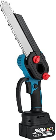 Mini motosierra, Sierra eléctrica sin escobillas de 8 pulgadas con olla de aceite, herramienta de corte de madera de motosierra inalámbrica de 4500W con pantalla Digital for batería de 18V para ramas