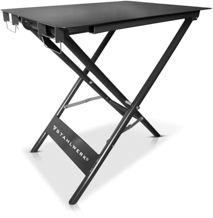 STAHLWERK Klappbarer Schweißtisch FWT-890 ST 890 x 595 mm mobiler Montagetisch mit 100 kg Tragkraft und pulverbeschichteten Beinen