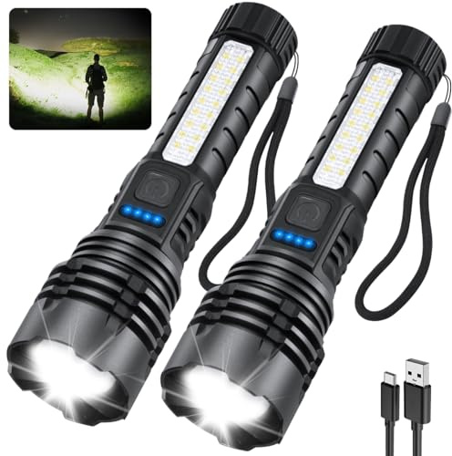 ZioeYiue Rechargeable Flashlights High Lumens, 7Mode Super Bright Flashlight Powerful, Adjustable Tactical Flash Light High Powered, LED Flashlights for Home Emergency Hunting Camping Essentials Gear