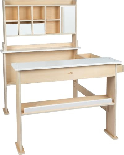 small foot Boutique marchande en Bois, Boutique Classique avec 3 tiroirs et Une Porte coulissante, Jouet de rôle créatif pour Enfants à partir de 3 Ans, 12683