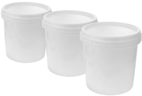 SMASOLO 3pezzi Secchio Piccolo Di Plastica Con Coperchio Contenitore Portatile in Materiale Resistente e Alimentare Per Uso Domestico Bagno e Cucina