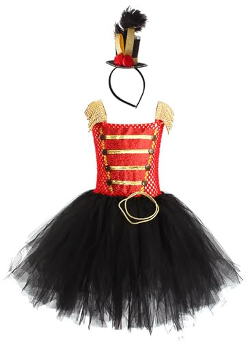 AGYMNX Girls Soldier Dress Costume Kids Halloween Costume Dress + Hat Hairband 2 Pieces for 2-12 Years Kids Halloween Theme Role Playing Toy Soldier Uniform Cosplay Black red 4-5Years