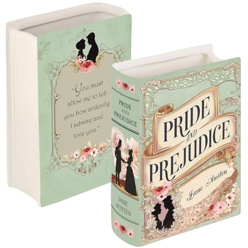 Ceramic Book Vase Pride and Prejudice Gifts for Book Lovers Women & Men - Jane Austen Gifts for Women Bookish Christmas Decor for Bookshelf - Bookworm Bookish Gift Cute Librarian Present for Readers