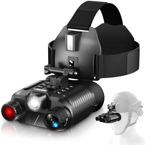 Dsoon Night Vision Goggles, Upgraded Rechargeable Head-Mounted Night Vision Binoculars with Infrared, Hands Free, Tactical Flashlight, 1312FT, 8X Digital Zoom