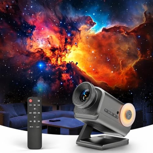 Dnenellr 3D Proyector Galaxy, Proyector de Estrellas HD con Altavoz Bluetooth, 60 Temas 3D, Luz Nocturna de Techo para Niños, Decoración para Habitaciones y Regalos (Gris Plateado)