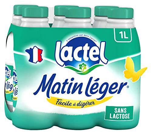 Lait sans lactose écrémé Matin Léger LACTEL bouteille 6x1L