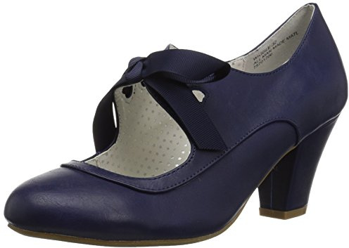 Pinup Couture Damen Wiggle-32 Pumps, Marineblaues Kunstleder, 41 EU