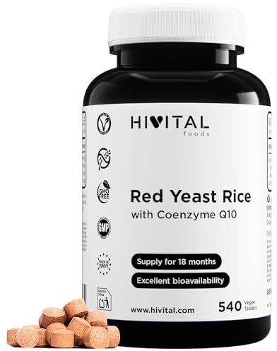 Rödjästris med Koenzym Q10. 540 veganska tabletter för 18 månaders.