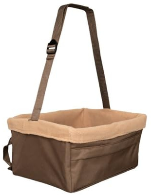PetSafe Seggiolino Auto Happy Ride, Fino a 5.4 kg - Adatto per Auto, Veicoli di Grandi Dimensioni e 4x4 - Cinturino Facilmente Regolabile - Fodera in Pile Resistente, Lavabile in Lavatrice - Marrone