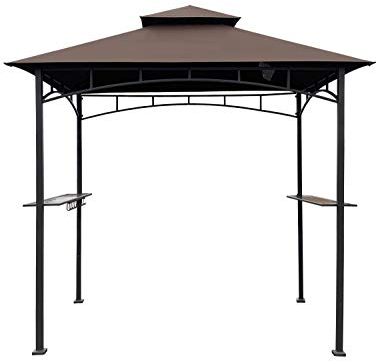 Apex Garden Ersatzdach für Grillpavillon, Bambusoptik, Braun, 2,4 x 1,5 m, Braun