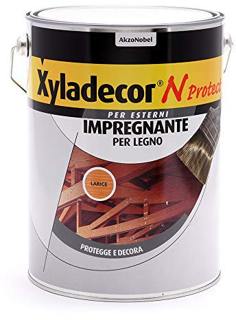 Xyladecor N PROTECT Fondo Impregnante per Legno Esterno a base solvente, Protettivo e Decorativo, Pronto Uso, LARICE 5L, 5 L