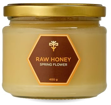 Earthbreath Frühlingsblütenhonig - roher Honig - 400g - rein, unverarbeitet - nicht pasteurisiert & ungefiltert – natürlicher Süßstoff für Kochen, Tee, Kaffee, Milch - Blütenhonig