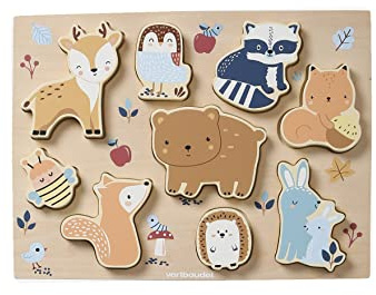 VERTBAUDET Steckpuzzle,Wald, Holz FSC® grün