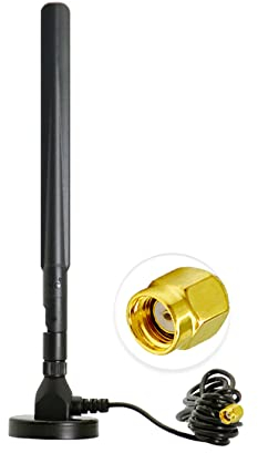 Vecys 4G LTE Antenne RP SMA Männlicher Stecker 15DBi GSM/3G/4G Omni-direktionale Outdoor Indoor 4G Antenne 3M RG174 Kabel mit Magnetfuß