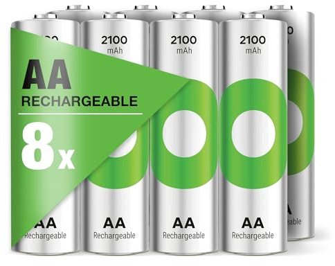 GP RECYKO - Batteria AA Mignon NiMH 2100 mAh, 1,2 V, 8 pezzi