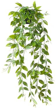 Kellegour Plante Artificielle Tombante Vert,Suspendues Guirlande Vigne avec Pots,Vigne Plantes Tombante Décoration,pour fête de Mariage,Balcon,Jardin ou Décoration Murale(Pois,63cm)