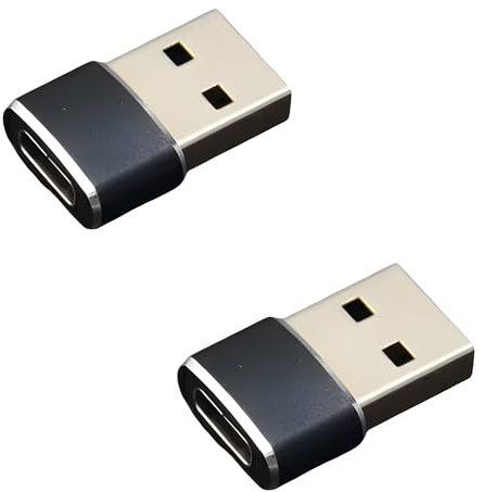 TV xStream USB to USB C Adapter Type-C Female to USB Male Converter [2 Pack for Fast Charging and Data Transfer - Compact Design, 480Mbps Data Speed, Black
