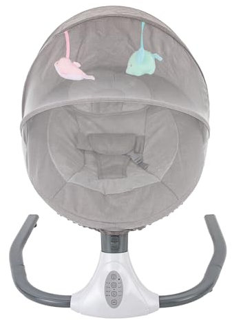 Babyschaukel, elektrisch, Bluetooth-Musikwiege, elektrische Wiege, Wiege, Babywiege, verhindert das Herunterfallen von Mücken, Belastung 18 kg (grau)