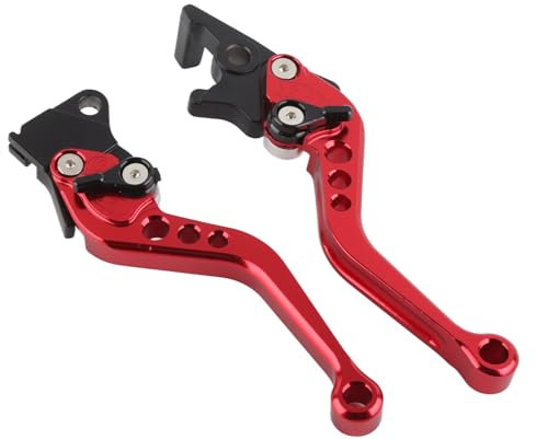 Coppia di Leve Freno a Tamburo Frizione Moto in Alluminio CNC Rosso (rosso)