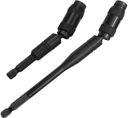 2 Pcs Magnetic Pivot Drill Bit Holder, 1/4 Hex Quick Release Flexible Drill Bit Extension, Pivoting Screwdriver Bit Holder for Narrow Spaces, Durable Magnetic Drill Bit Holders for Power Tools