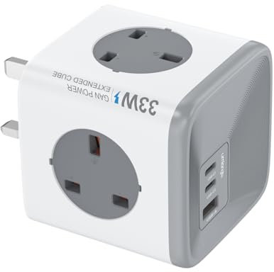 Socket Cube USB C Power Strip with 4 Outlets 3250W and 30W USB C Charging for iPhone 16/15/14, iPad,MacBook, Galaxy, Power Delivery Charging for Game, Dorm Rooms, Home, Office, White