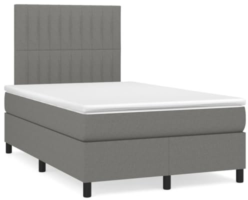 qohoio Boxspringbett mit Matratze Betten Mit Matratze Schlafzimmer Bett Boxspringbett Mit Matratze Dunkelgrau 120x190 cm Stoff / 3269896