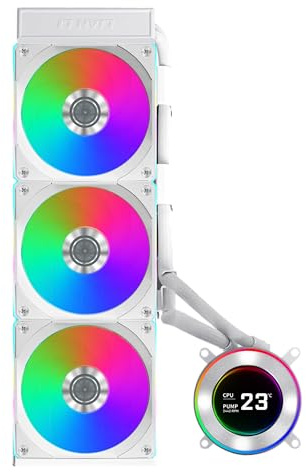 Lian Li Hydroshift II 360 CL RGB Liquid CPU Cooler - 360mm AIO - 3X 120 RGB Fans - 2.1” IPS LCD Screen - 3 Control Mode - Flexible Tubes Clamp - LGA 1851/1700, AMD AM5/AM4 - White (HS2LCD36RW)