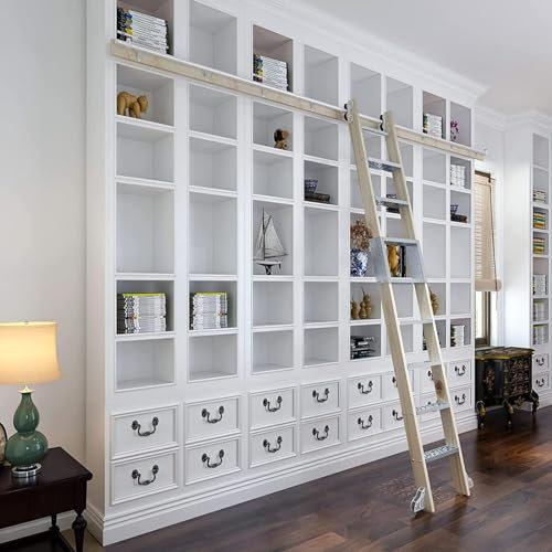 Glidande biblioteksstege Hårdvara Rullspårsats Hemkontorsbibliotek Spännbar glidande topprulle, golvrulle med broms/13 Ft/400 cm spårsats, 12Ft/366 cm spårsats