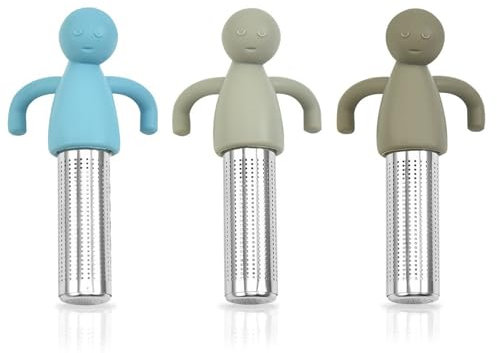 Fine Mesh Tea Strainer - TRACOMPAN 3 Pack 304 Stainless Steel Loose Tea Infuser | Ultra-Fine Strainer for Teacups, Mugs & Teapots | Reusable Cute Silicone Tea Diffuser to Brewing Steeping Loose Leaf