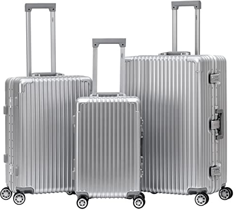 Flight Knight Premium Travel Suitcase - 8 Spinner Wheels - Built-in TSA Lock Lightweight Aluminium Frame, ABS Hard Shell Carry on Check in Luggage Highly Durable - Approved for Over 100 Airlines