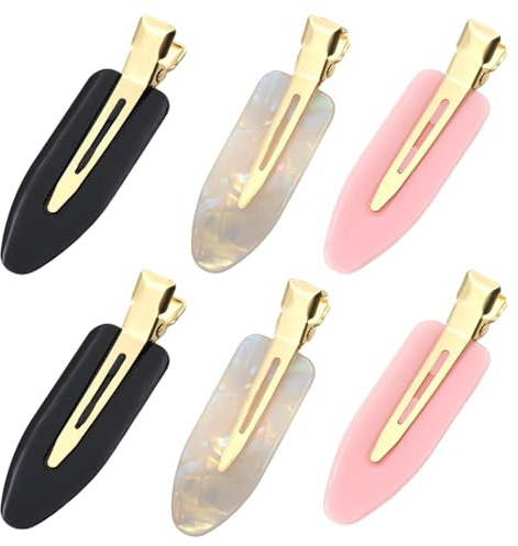 Aribliseza Haarklammer, 6 Piezas de Pasadores para el Cabello, Clips para el Cabello sin Pliegues para Mujeres, Pinzas Planas para Flequillo y Estilismo, Accesorios Profesionales para el Cabello con