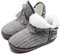 COFACE Hüttenschuhe Damen Lammfell Hausschuhe Warme Winter Flauschige Fell Hausstiefel Gefüttert Plüsch Pantoffeln Mädchen Hausboots 37-38