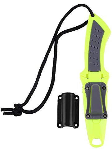 Cuchillo de Buceo de Acero Inoxidable Cuchillo de Buceo Profesional Cuchillo de Buceo Profesional Accesorios para buceadores con Mango ergonómico cómodo de agarrar(Cabeza Plana Amarilla)
