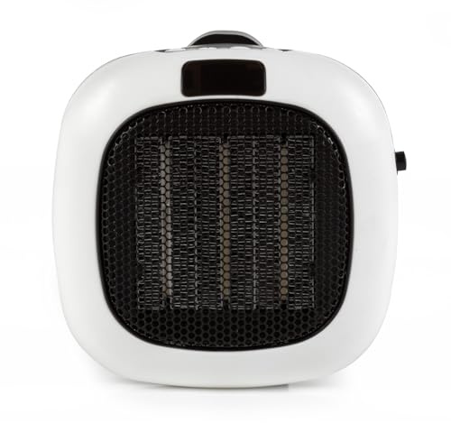 Beldray Mini Plug-In Heater –Small Electric Compact Heater, LED Display, 90° Swivel, 12 Hour Timer, Portable Personal Home Heating, Adjustable Thermostat 15-30°C, 2 Speed & Cool Down Function, 700W