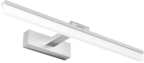 Klighten Lampada da specchio a LED, 16 W, 50 cm, rotazione di 180°, per illuminazione da parete e bagno, lampada da bagno, 6000 K, bianco freddo, argento