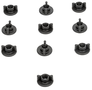 STEY ACCESORIOS 10 Unidades - Tuerca de mariposa, palomilla de plastico resistente, palomilla para tornillos metrica M6 (Negro 10 Unidades)