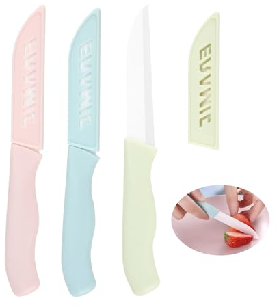Ownkim Set di 3 Coltelli da Cucina in Ceramica - Coltello Ceramica con Lama da 80 mm, Ideale per Tagliare Verdure, Frutta e Altri Alimenti